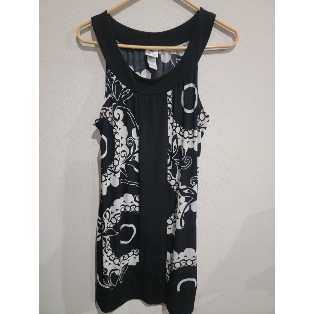 PIPER & BLUE Woman's XL Black and White Sleeveless Short‎ Stretch Sheath Dress